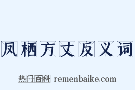凤栖方丈反义词是什么意思的图片